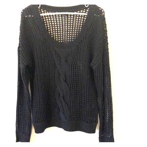 Express cable knit sweater sz m black
